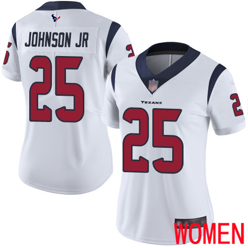 Houston Texans Limited White Women Duke Johnson Jr Road Jersey NFL Football 25 Vapor Untouchable